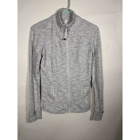 Lululemon Jackets & Blazers - Lululemon Define Jacket Size 6 Grey White Space Dye Full Zip Yoga Athletic